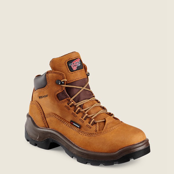 Red Wing Work Boots Brown - Womens Flexbond - 5-inch Waterproof Safety Toe - 7168-MJWSU